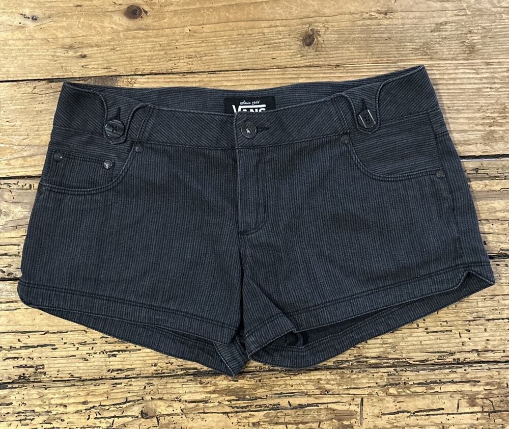 Vans Off The Wall Heather Black Juniors Low Rise Shorts Size 5 Great Condition
